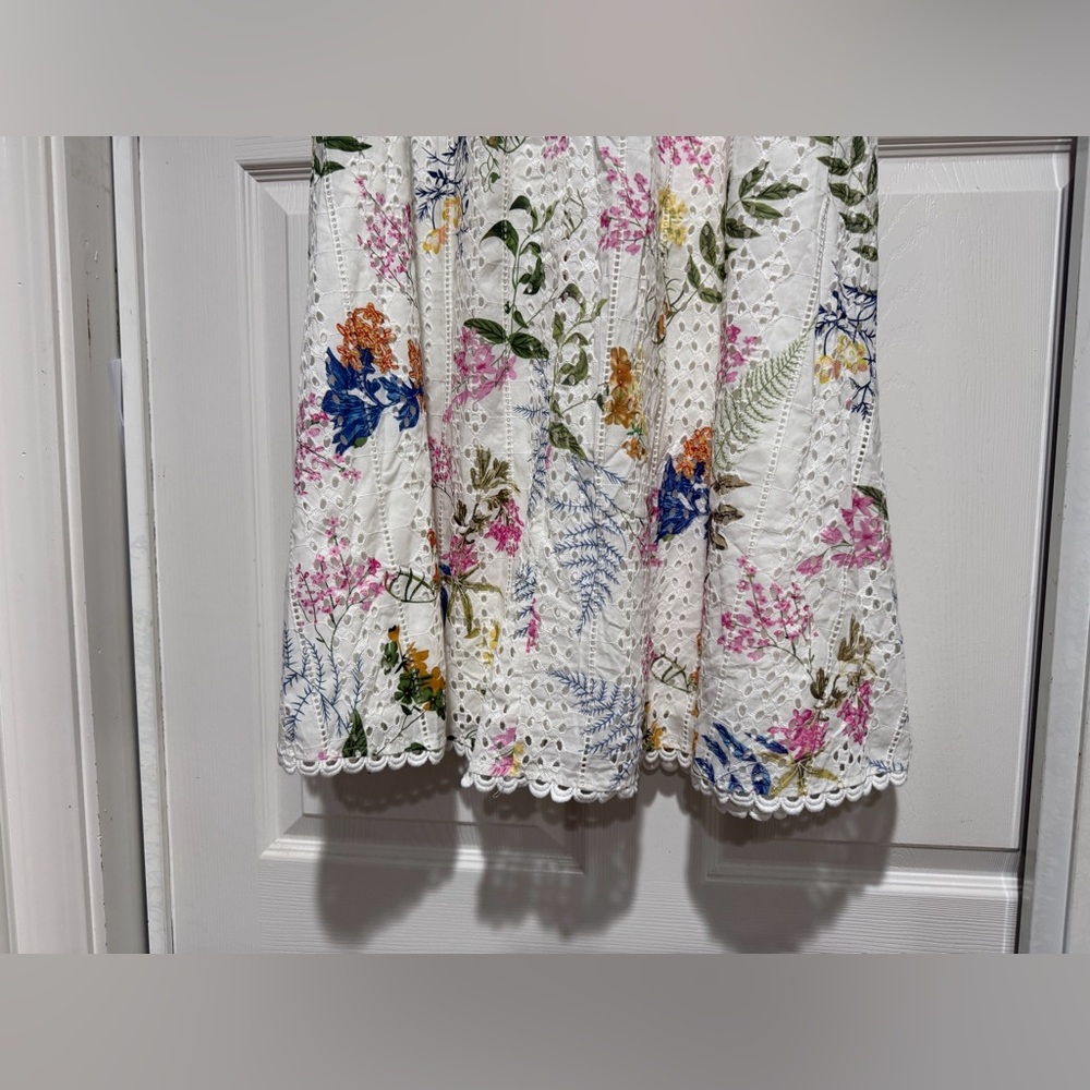 NWT Lulus Sweet At Heart White Floral Embroidered Two-Piece Midi Dress Small - Picture 12 of 16